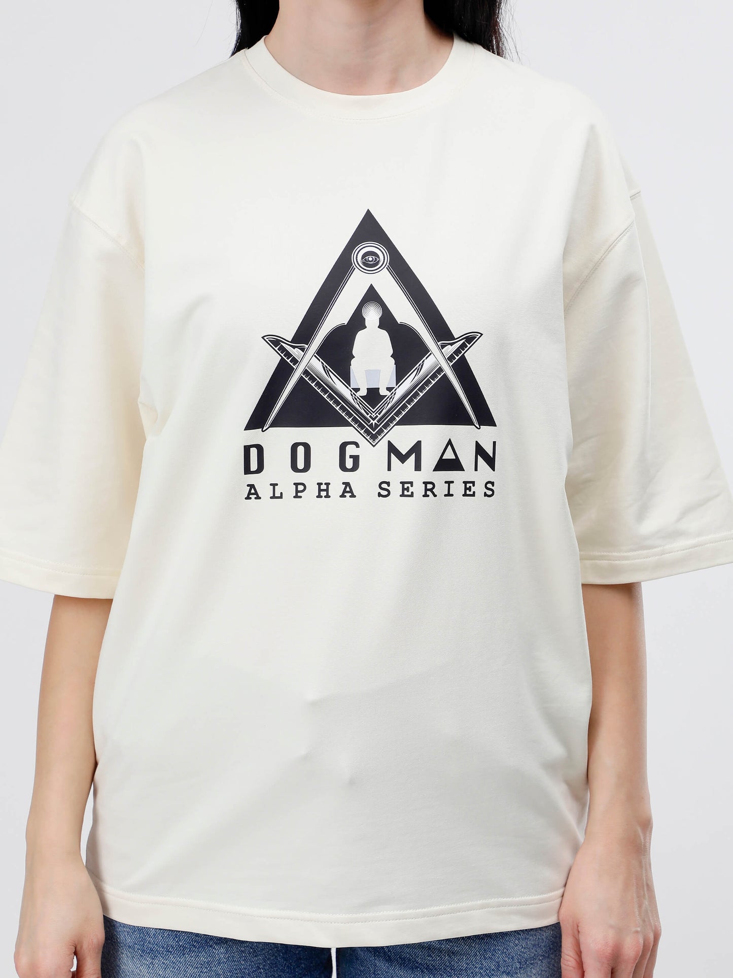 ALPHA SERIES(ATC08)-CREAM OVERSIZED UNISEX TSHIRT
