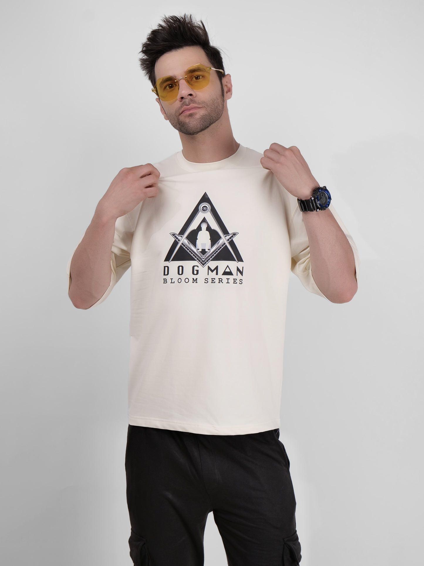 BLOOM SERIES(BTC07)-CREAM OVERSIZED UNISEX TSHIRT