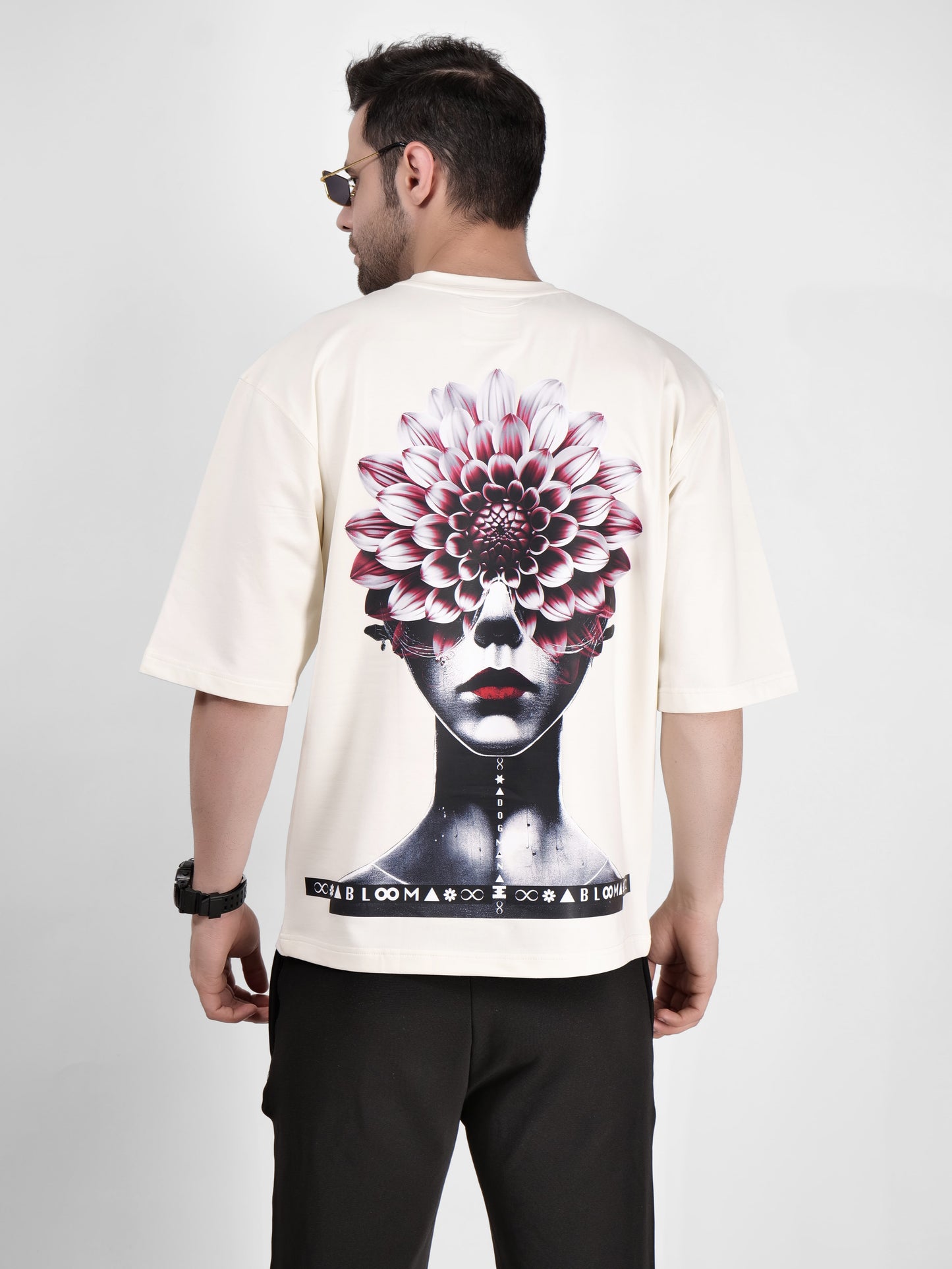 BLOOM SERIES(BTC03)-CREAM OVERSIZED UNISEX TSHIRT