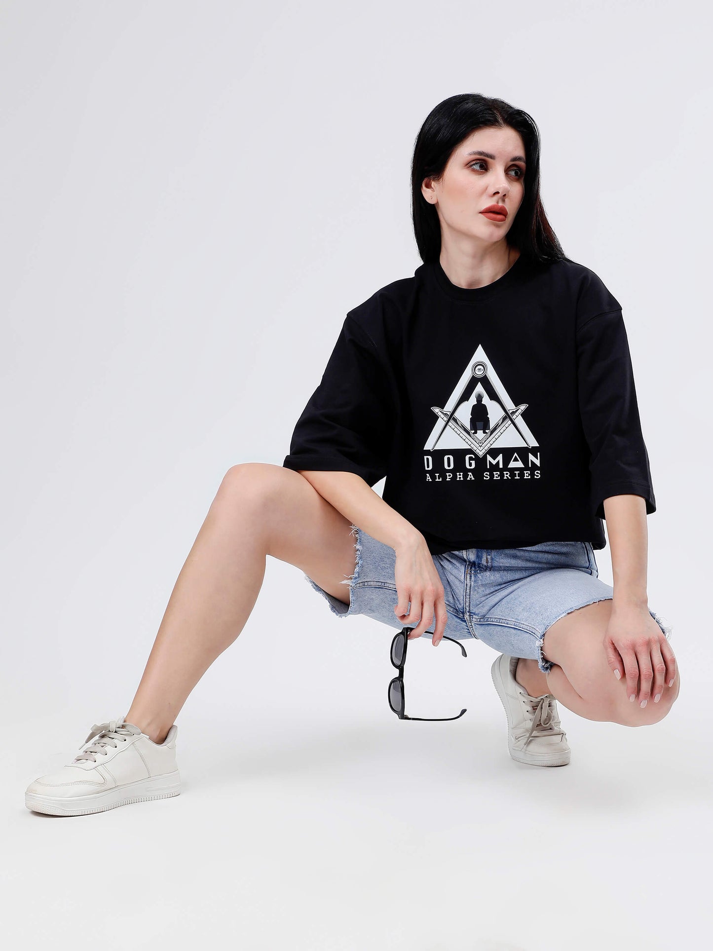 ALPHA SERIES(ATB10) -BLACK OVERSIZED UNISEX TSHIRT