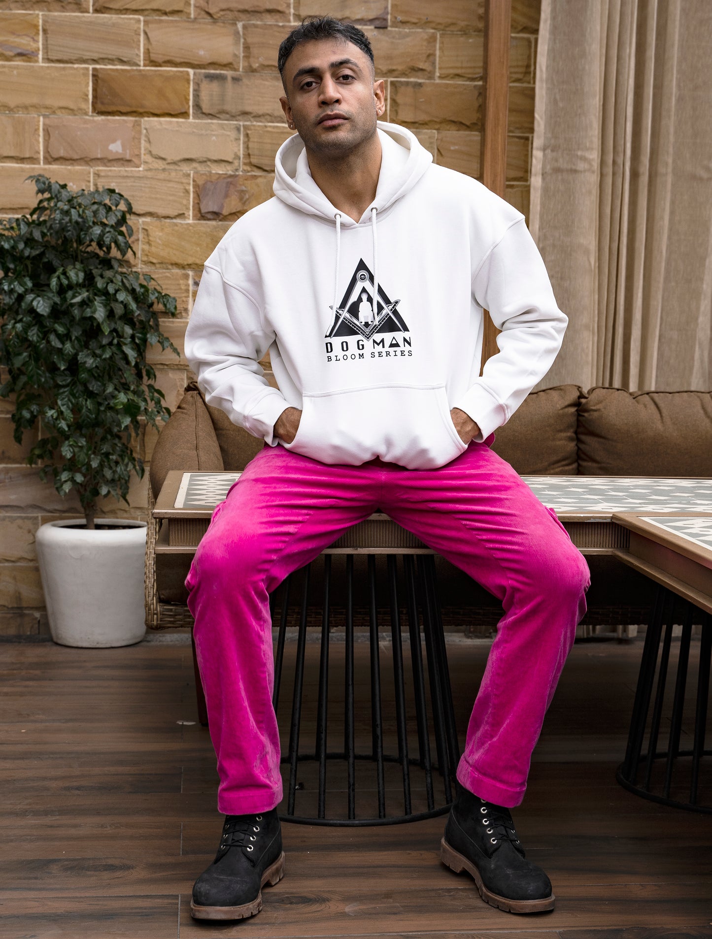 BLOOM SERIES(BHW01)-WHITE UNISEX HOODIE