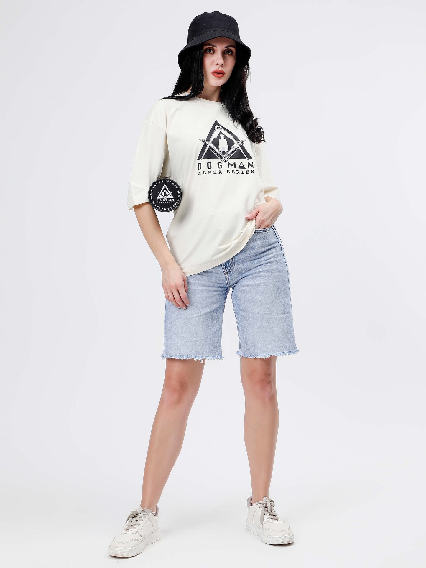 ALPHA SERIES(ATC03)-CREAM OVERSIZED UNISEX TSHIRT