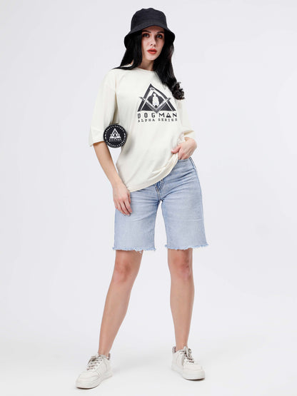 ALPHA SERIES(ATC03)-CREAM OVERSIZED UNISEX TSHIRT
