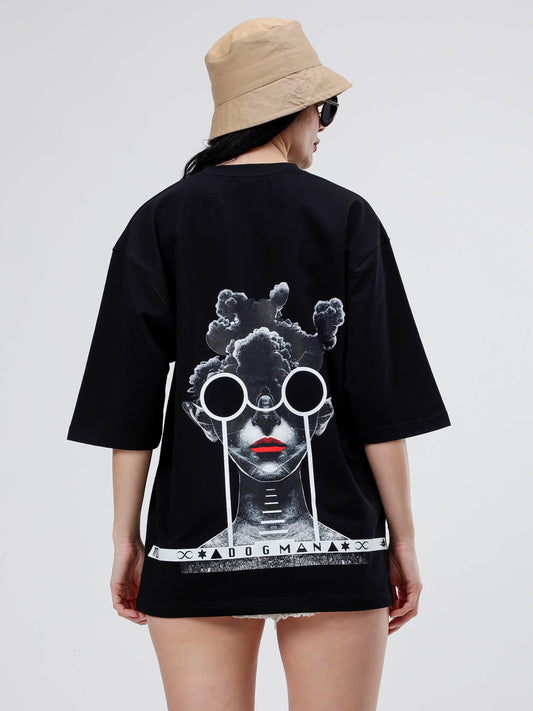 ALPHA SERIES(ATB04)-BLACK OVERSIZED UNISEX TSHIRT