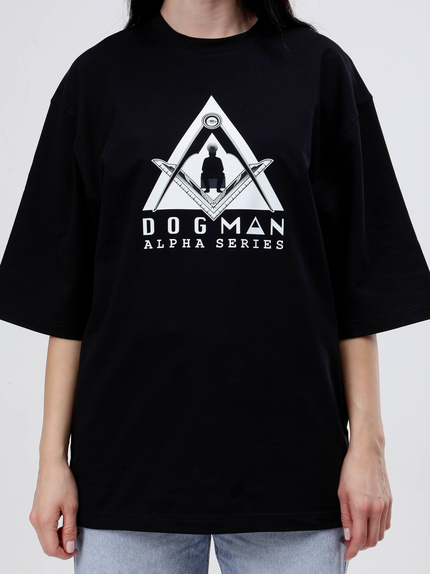 ALPHA SERIES(ATB06)-BLACK OVERSIZED UNISEX TSHIRT