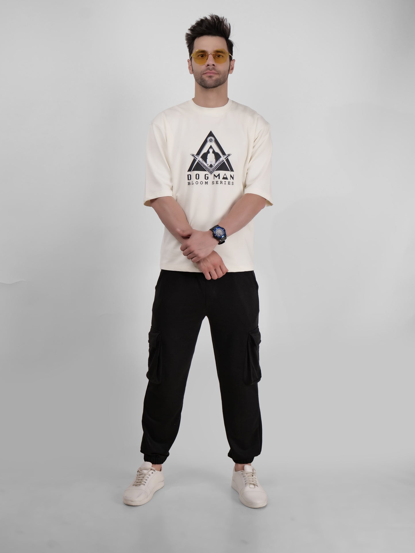 BLOOM SERIES(BTC07)-CREAM OVERSIZED UNISEX TSHIRT