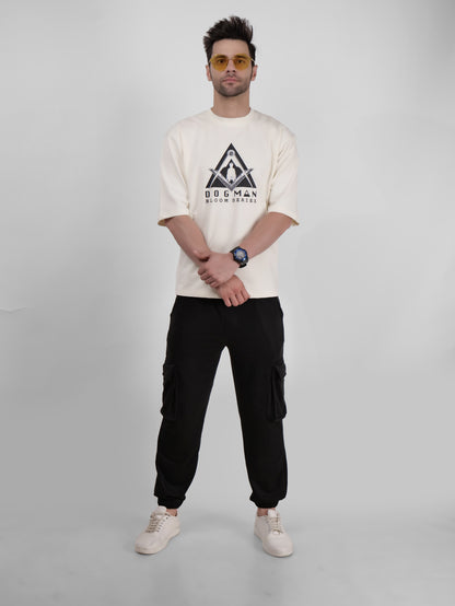 BLOOM SERIES(BTC07)-CREAM OVERSIZED UNISEX TSHIRT