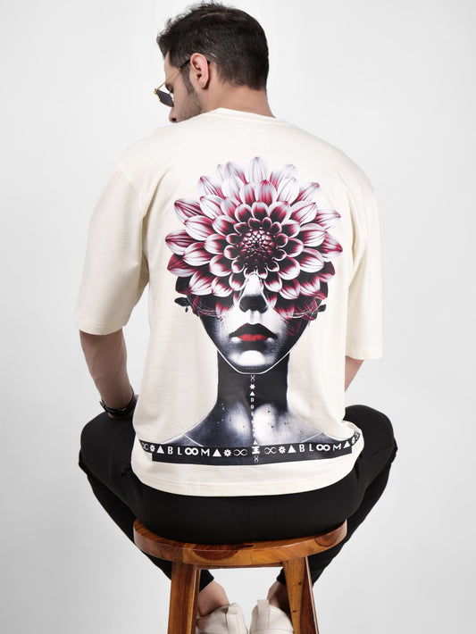 BLOOM SERIES(BTC03)-CREAM OVERSIZED UNISEX TSHIRT