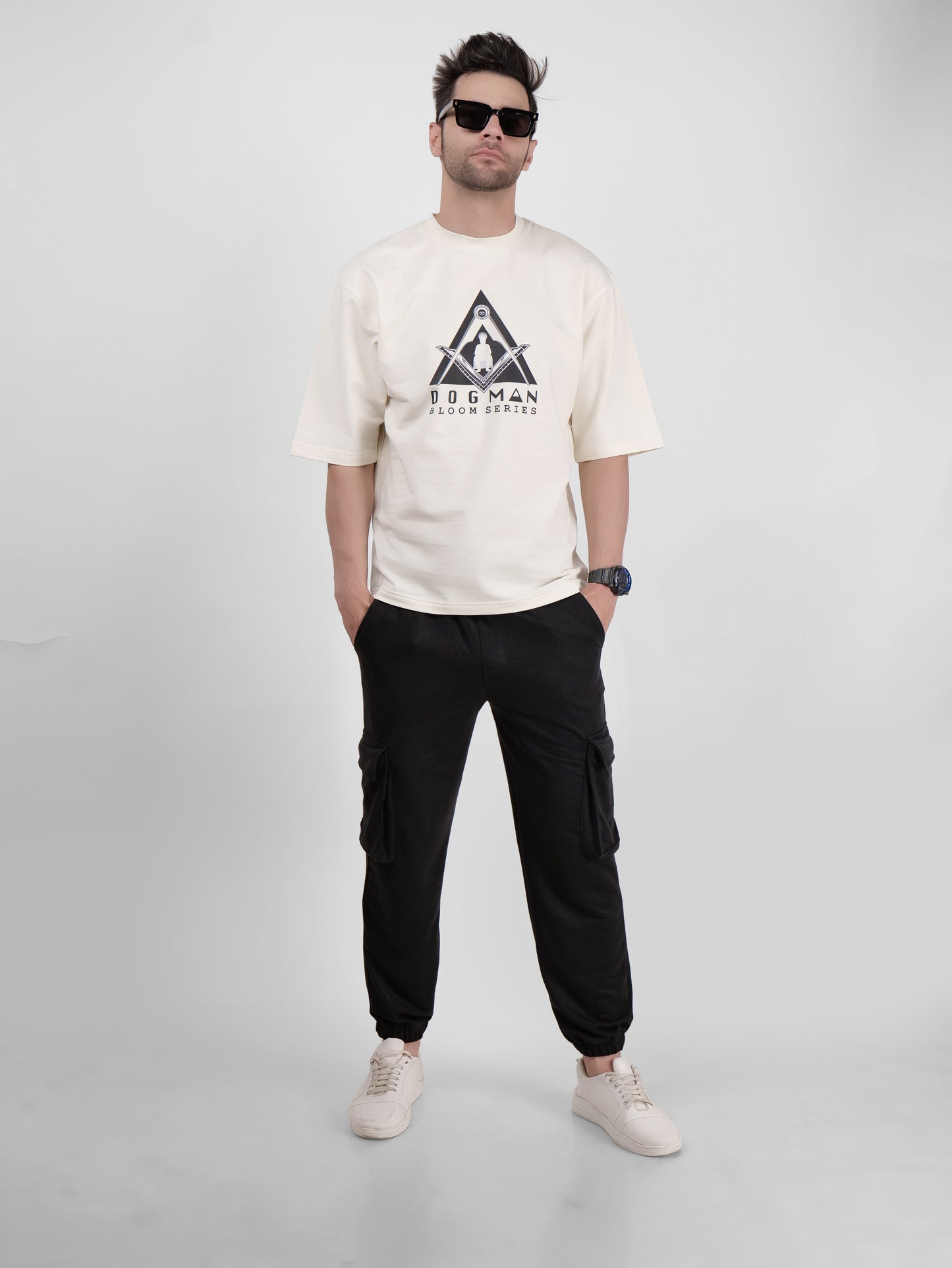 BLOOM SERIES(BTC06)-CREAM OVERSIZED UNISEX TSHIRT