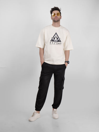 BLOOM SERIES(BTC01)-CREAM OVERSIZED UNISEX TSHIRT
