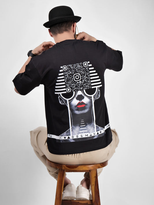 ALPHA SERIES(ATB08)-BLACK OVERSIZED UNISEX TSHIRT