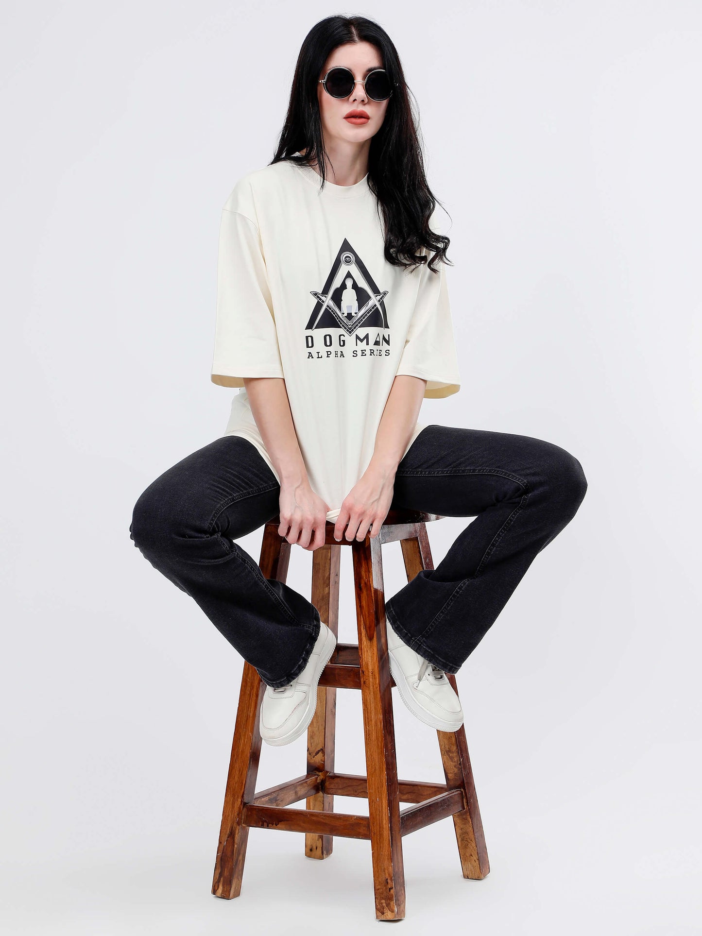 ALPHA SERIES(ATC07)-CREAM OVERSIZED UNISEX TSHIRT