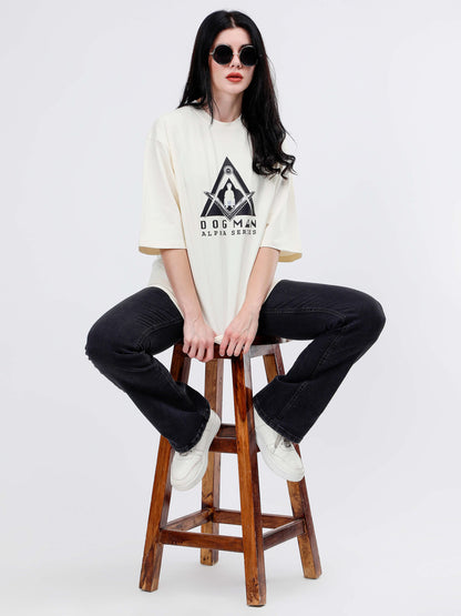 ALPHA SERIES(ATC07)-CREAM OVERSIZED UNISEX TSHIRT