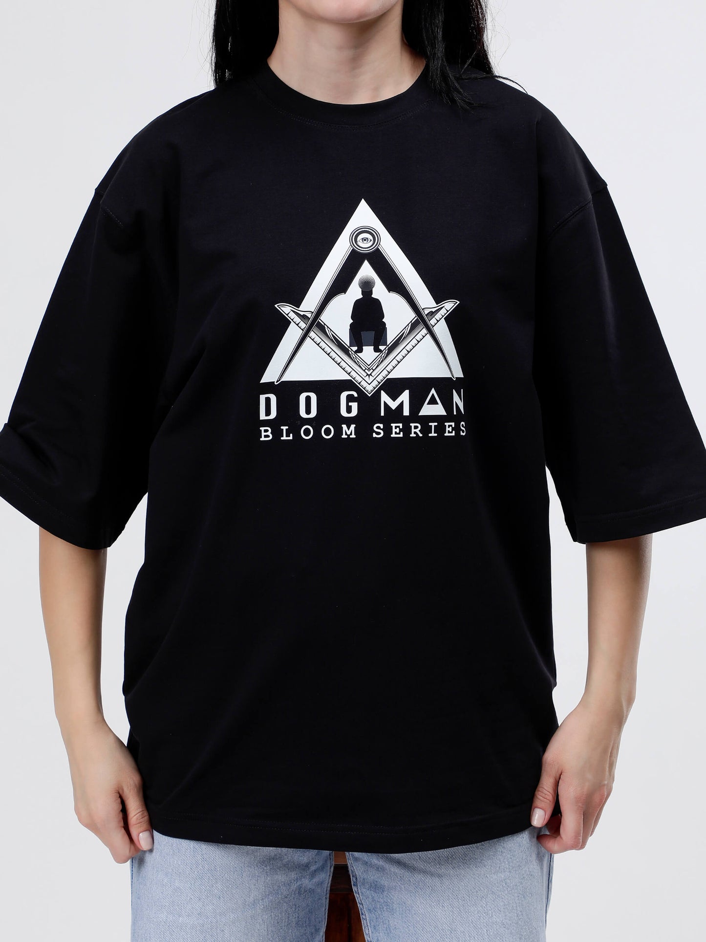 BLOOM SERIES(BTB01)-BLACK OVERSIZED UNISEX TSHIRT