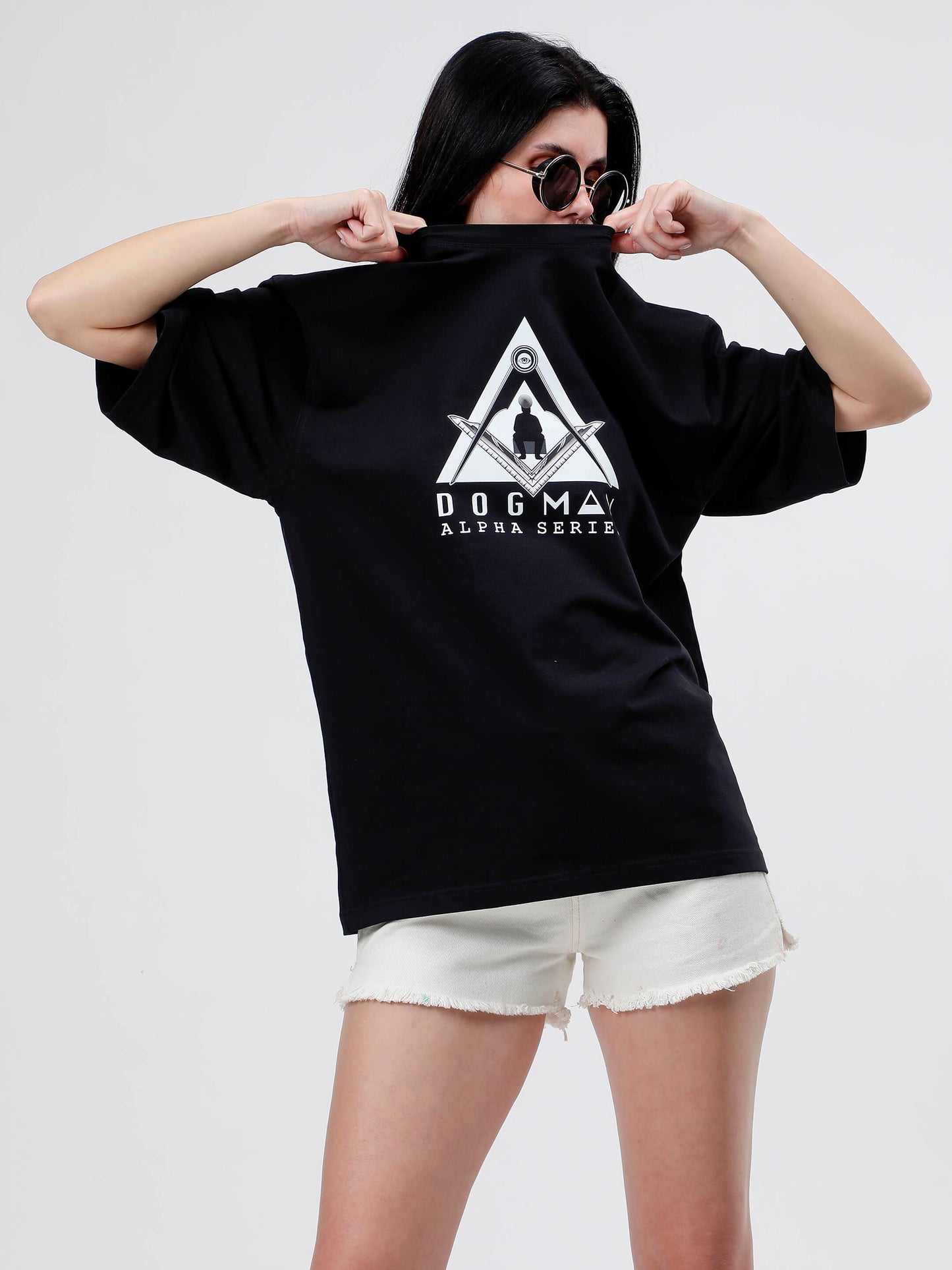 ALPHA SERIES(ATB04)-BLACK OVERSIZED UNISEX TSHIRT