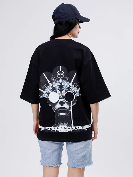 ALPHA SERIES(ATB06)-BLACK OVERSIZED UNISEX TSHIRT