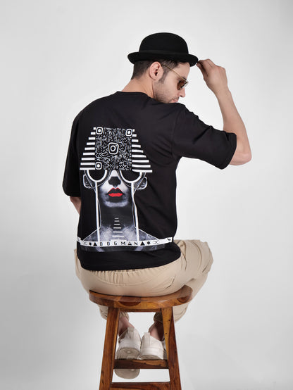 ALPHA SERIES(ATB08)-BLACK OVERSIZED UNISEX TSHIRT