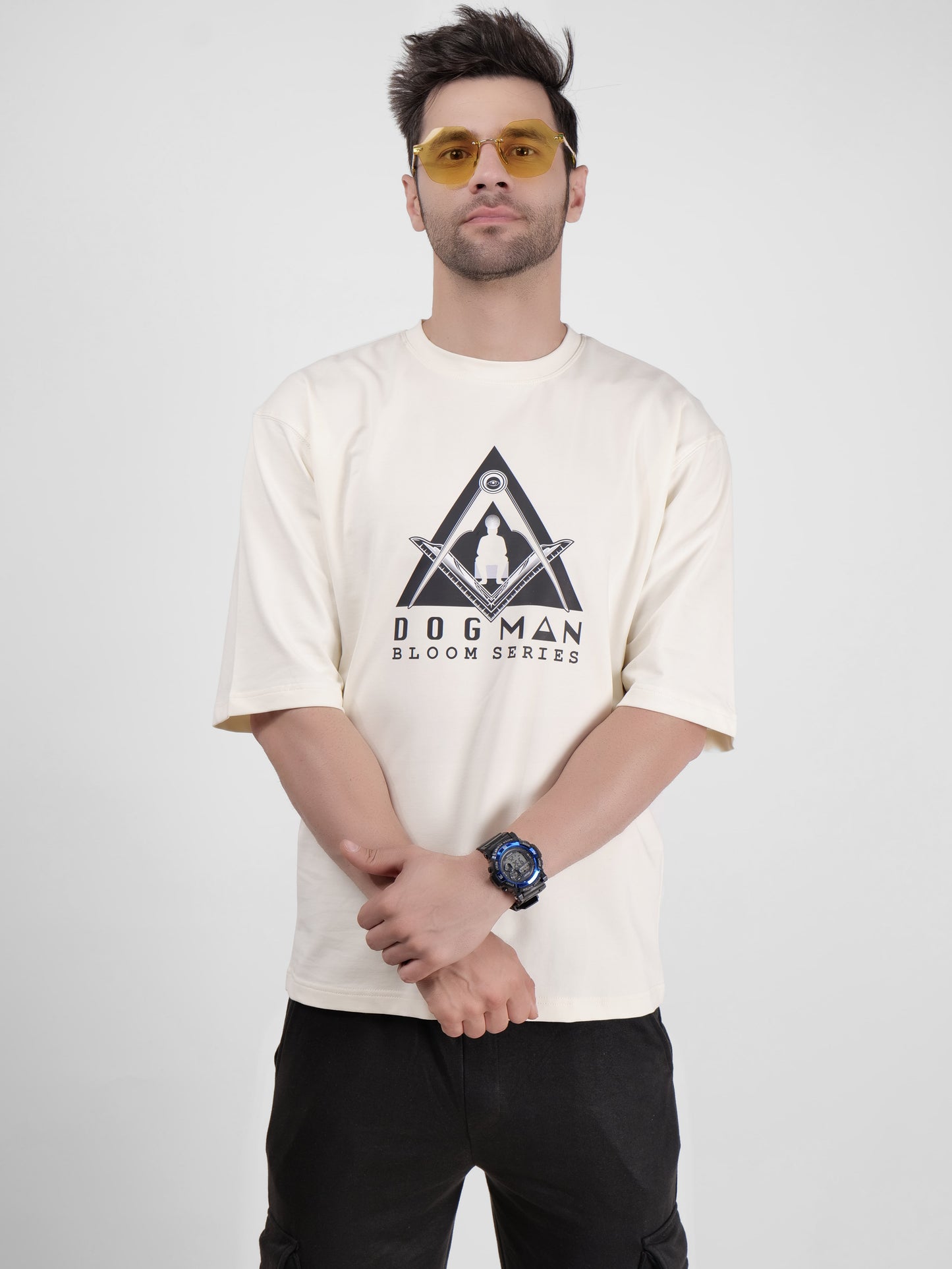 BLOOM SERIES(BTC01)-CREAM OVERSIZED UNISEX TSHIRT