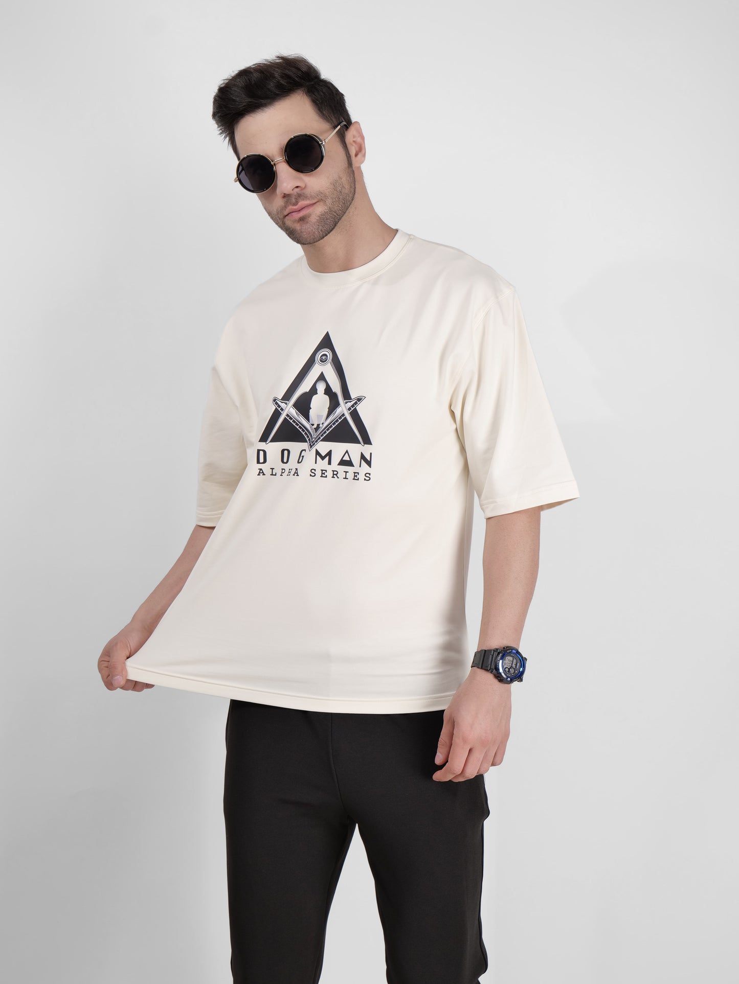 ALPHA SERIES(ATC10)-CREAM OVERSIZED UNISEX TSHIRT