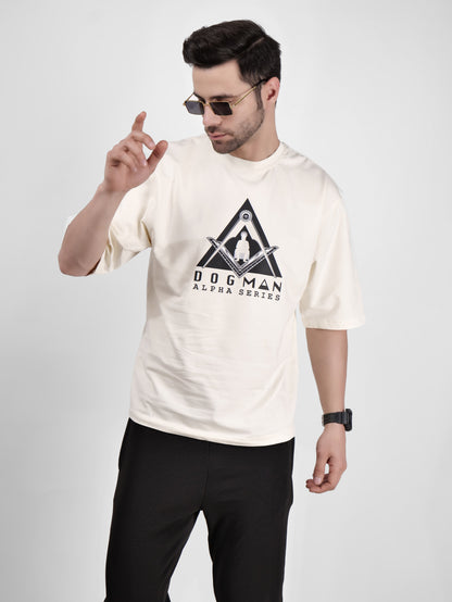 ALPHA SERIES(ATC04)-CREAM OVERSIZED UNISEX TSHIRT