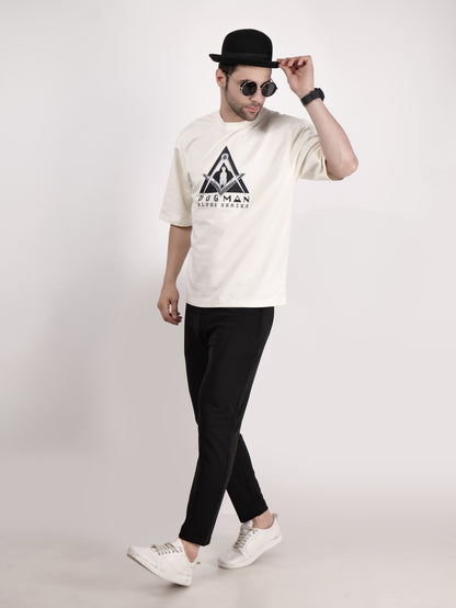 ALPHA SERIES(ATC06)-CREAM OVERSIZED UNISEX TSHIRT