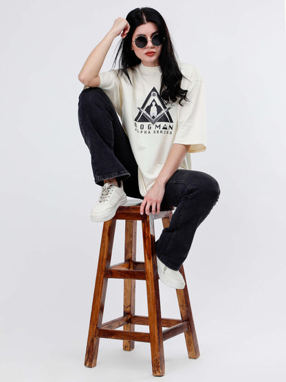 ALPHA SERIES(ATC07)-CREAM OVERSIZED UNISEX TSHIRT