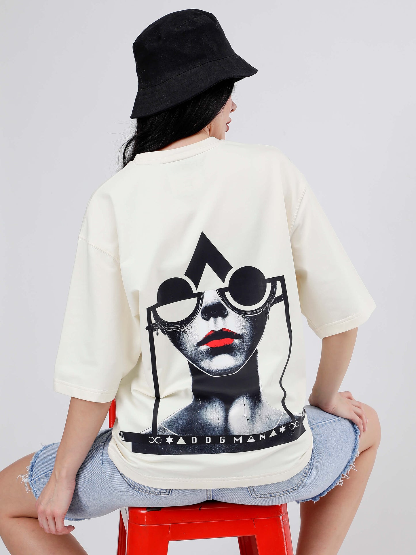 ALPHA SERIES(ATC03)-CREAM OVERSIZED UNISEX TSHIRT