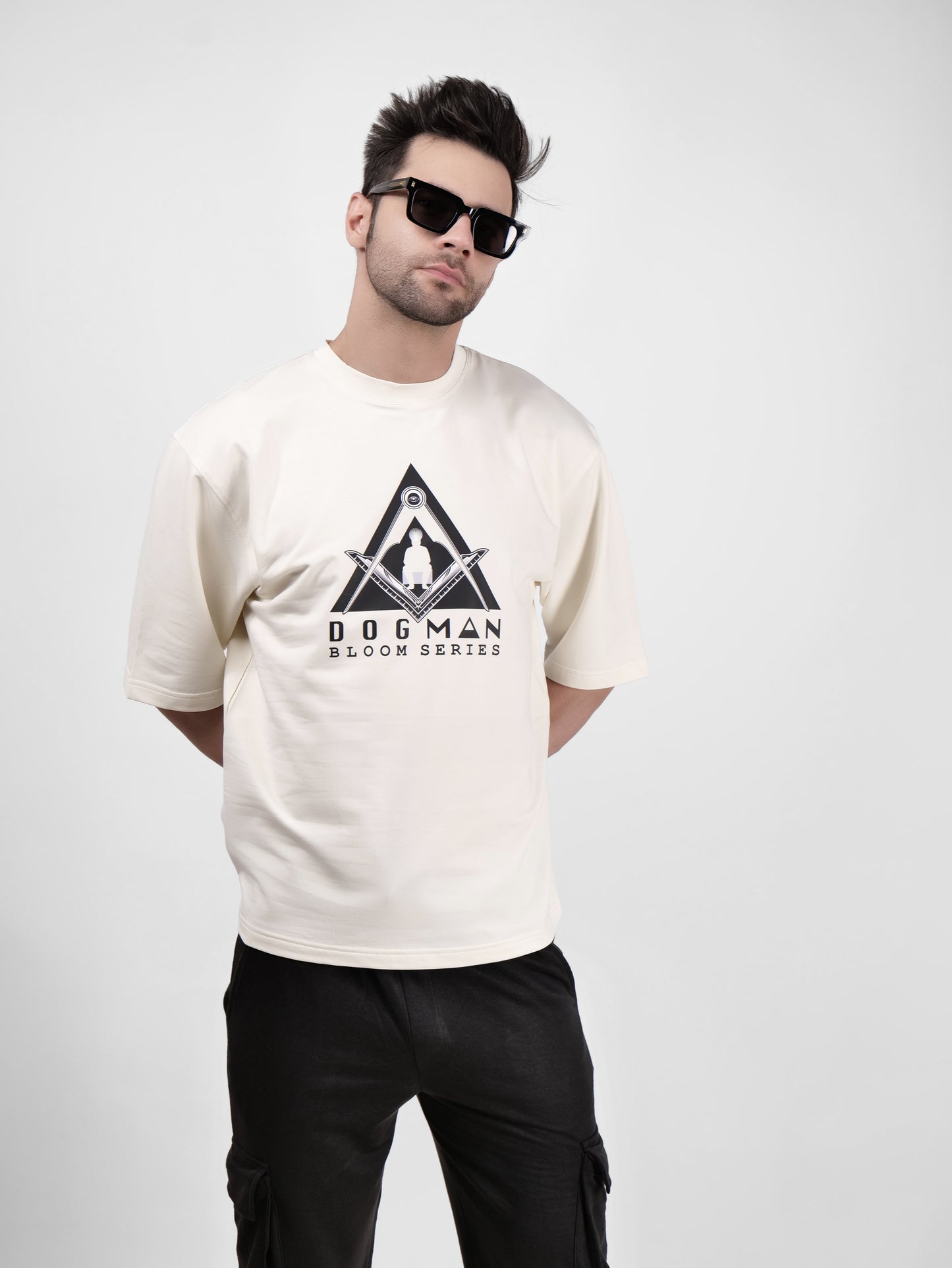 BLOOM SERIES(BTC06)-CREAM OVERSIZED UNISEX TSHIRT