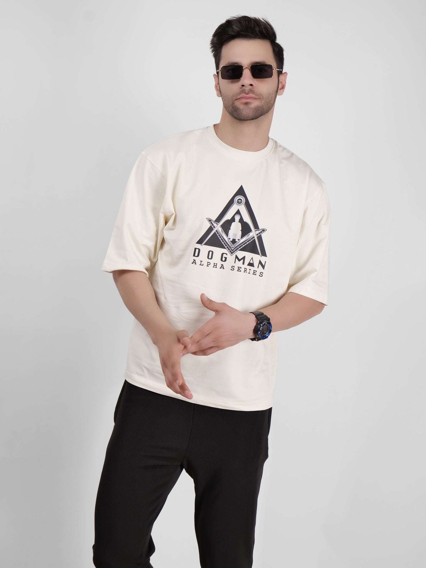 ALPHA SERIES(ATC04)-CREAM OVERSIZED UNISEX TSHIRT