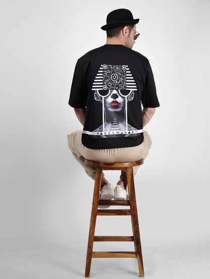ALPHA SERIES(ATB08)-BLACK OVERSIZED UNISEX TSHIRT