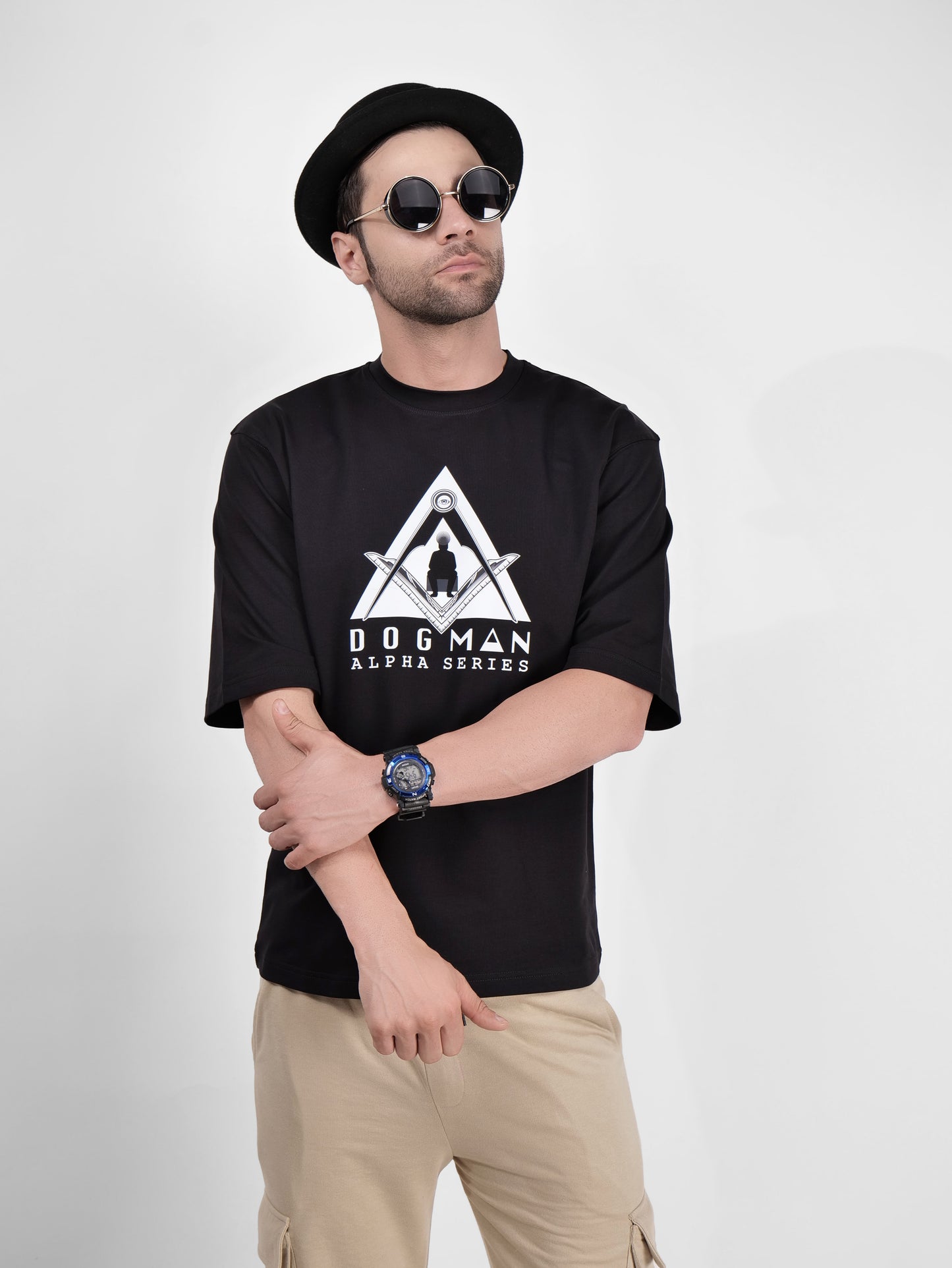 ALPHA SERIES(ATB03)-BLACK OVERSIZED UNISEX TSHIRT