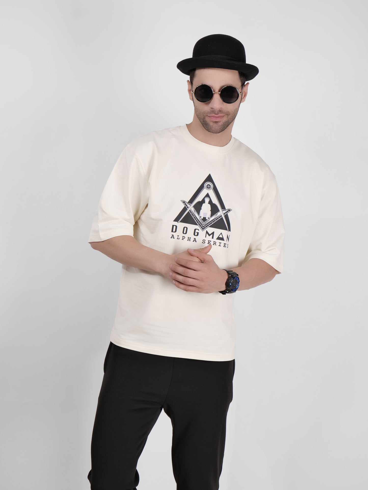 ALPHA SERIES(ATC06)-CREAM OVERSIZED UNISEX TSHIRT