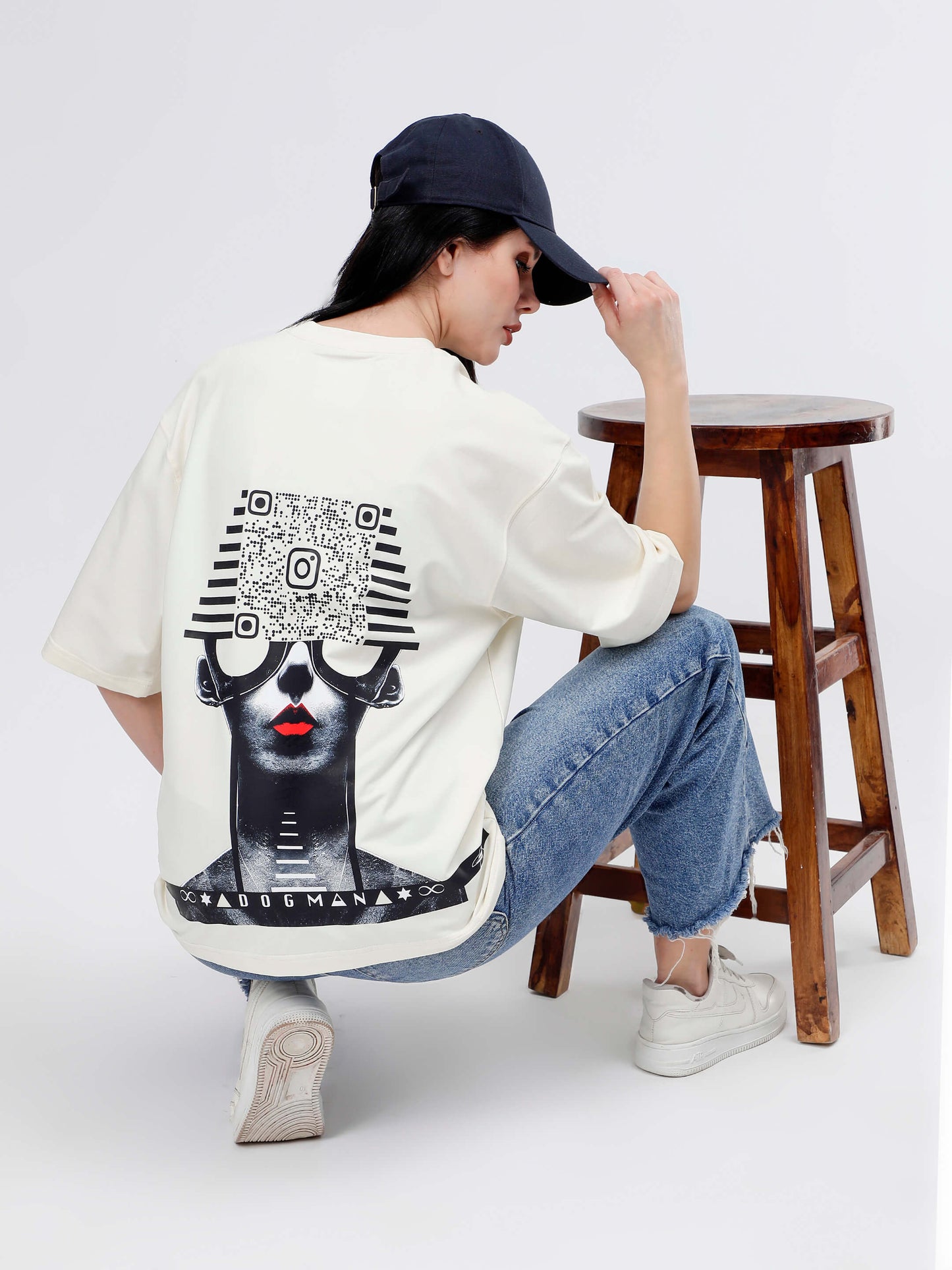 ALPHA SERIES(ATC08)-CREAM OVERSIZED UNISEX TSHIRT
