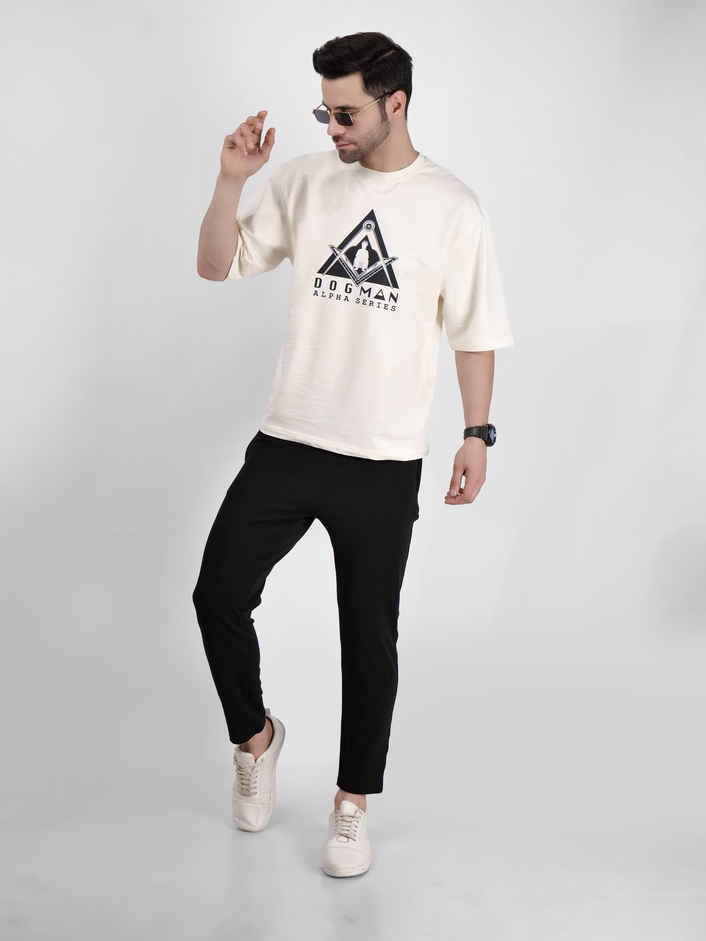 ALPHA SERIES(ATC04)-CREAM OVERSIZED UNISEX TSHIRT