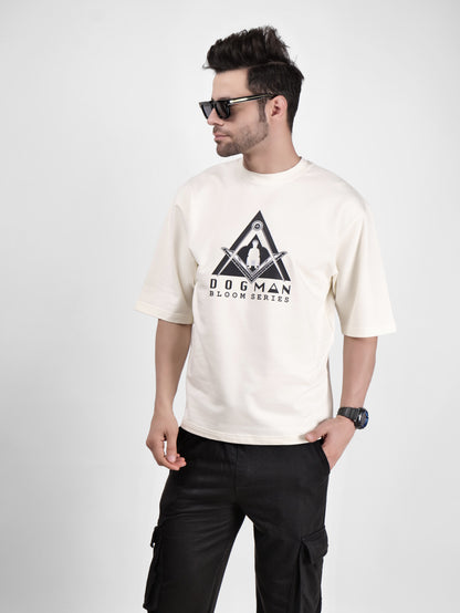 BLOOM SERIES(BTC06)-CREAM OVERSIZED UNISEX TSHIRT