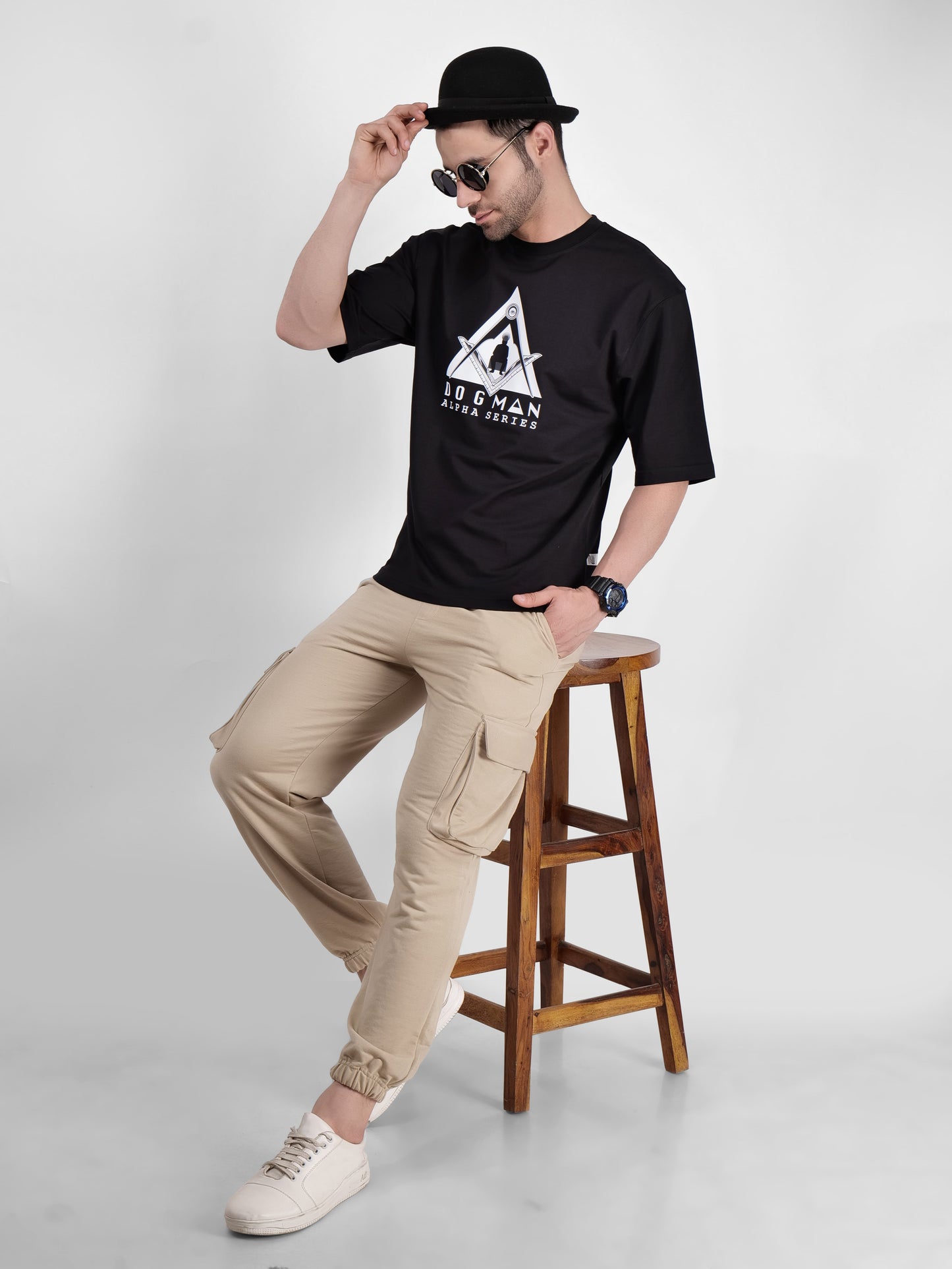 ALPHA SERIES(ATB03)-BLACK OVERSIZED UNISEX TSHIRT