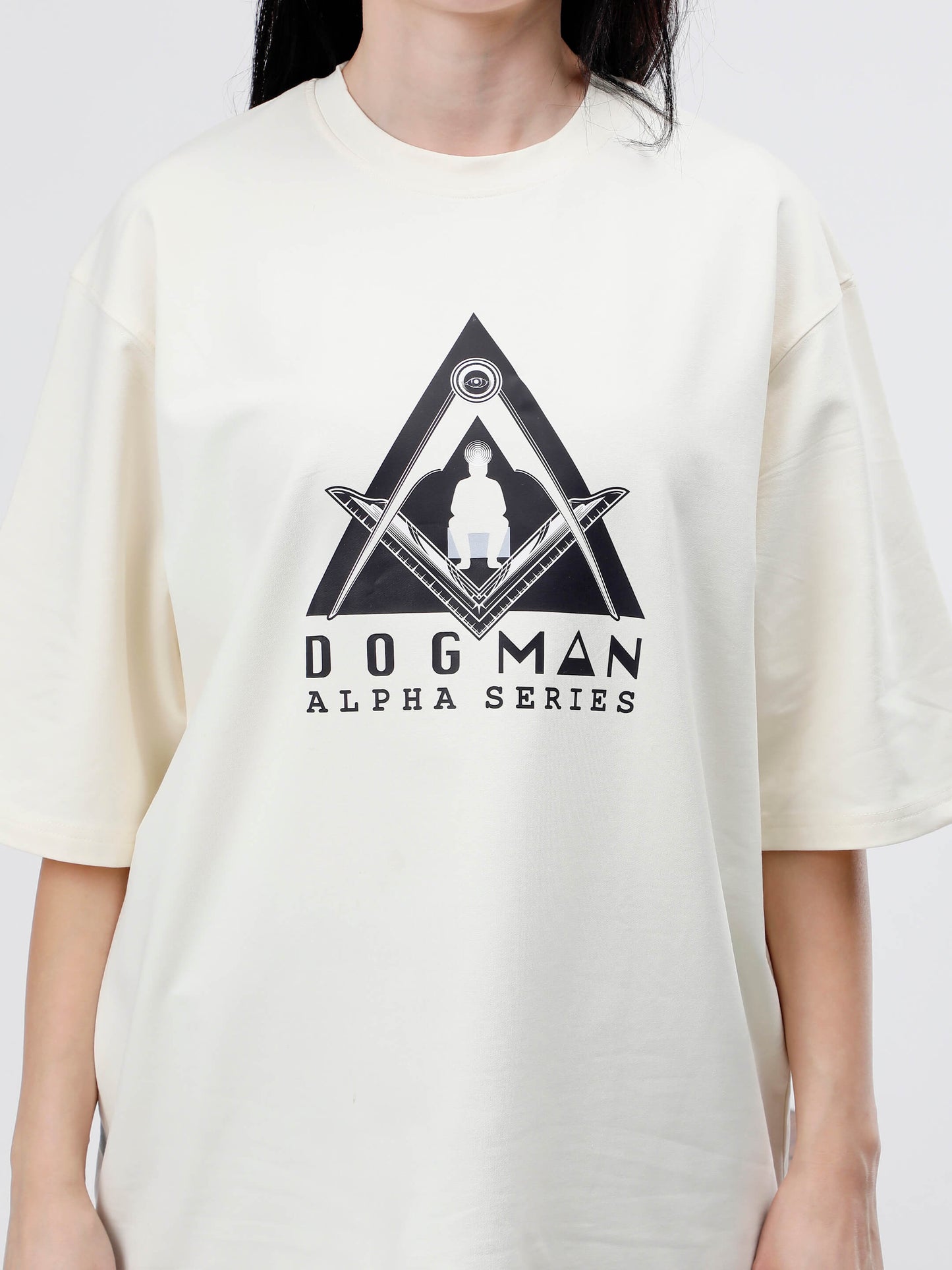 ALPHA SERIES(ATC07)-CREAM OVERSIZED UNISEX TSHIRT