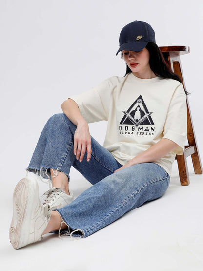 ALPHA SERIES(ATC08)-CREAM OVERSIZED UNISEX TSHIRT