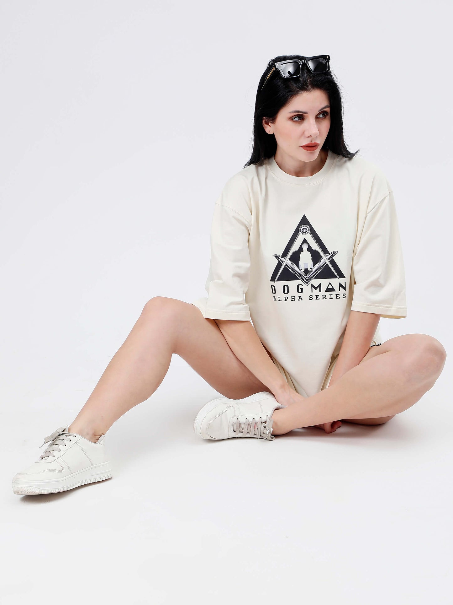 ALPHA SERIES(ATC02)-CREAM OVERSIZED UNISEX TSHIRT