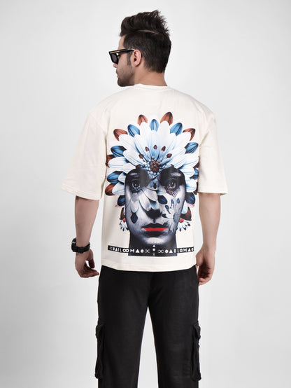 BLOOM SERIES(BTC06)-CREAM OVERSIZED UNISEX TSHIRT