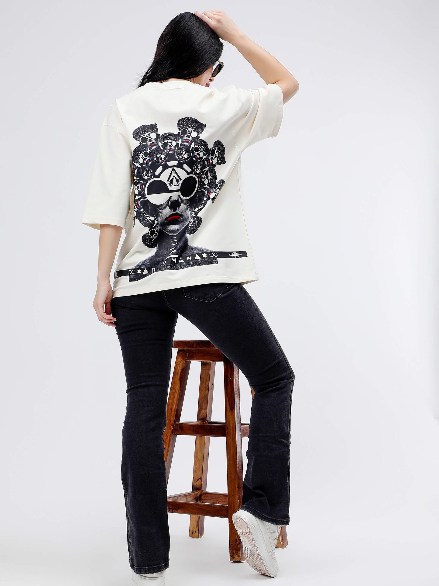 ALPHA SERIES(ATC07)-CREAM OVERSIZED UNISEX TSHIRT