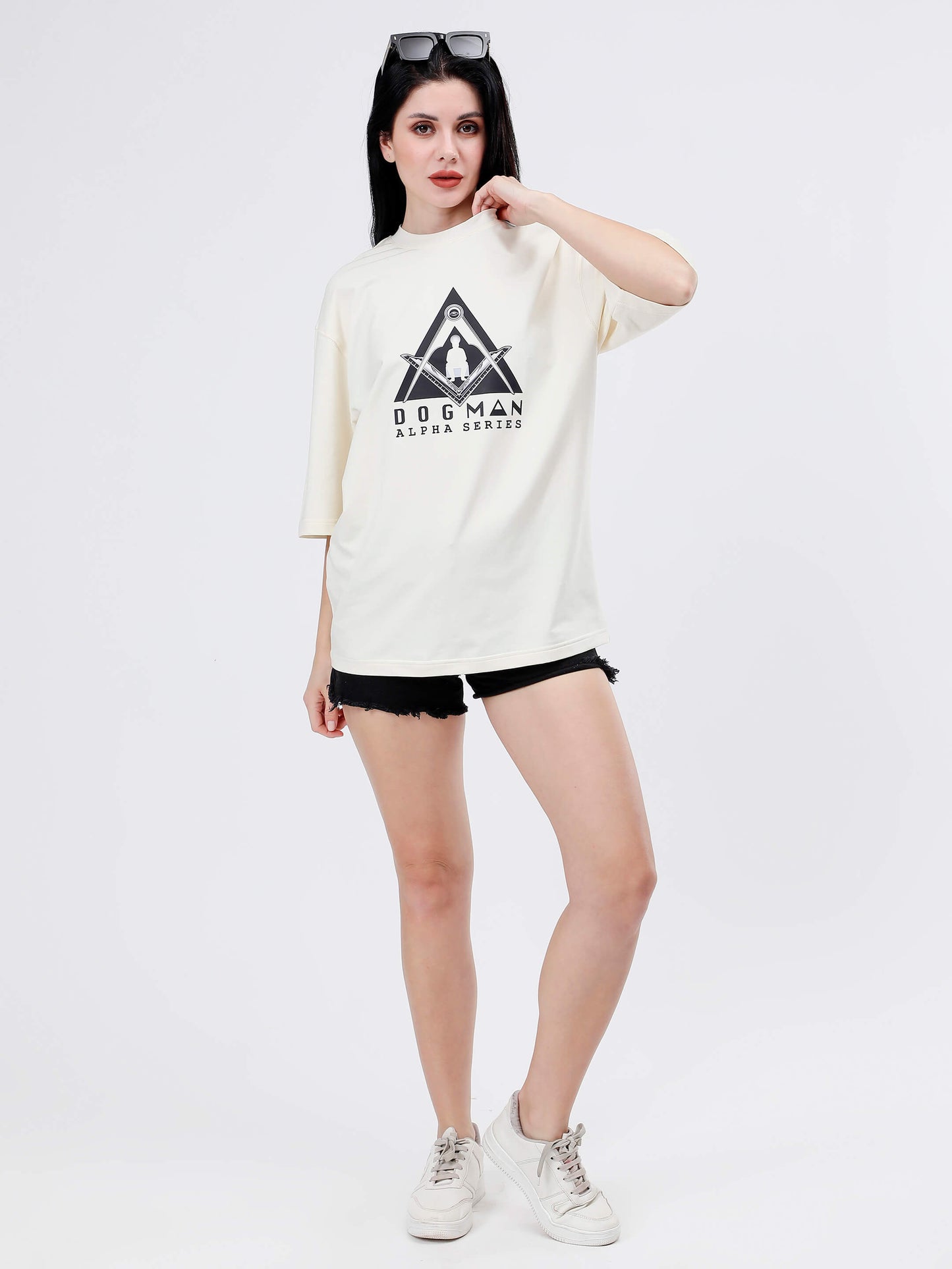 ALPHA SERIES(ATC02)-CREAM OVERSIZED UNISEX TSHIRT