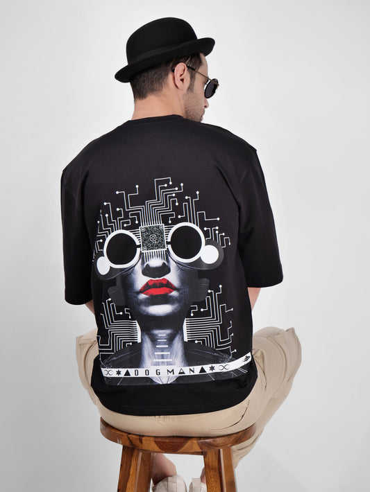 ALPHA SERIES(ATB09)-BLACK OVERSIZED UNISEX TSHIRT