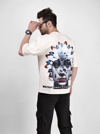 BLOOM SERIES(BTC06)-CREAM OVERSIZED UNISEX TSHIRT