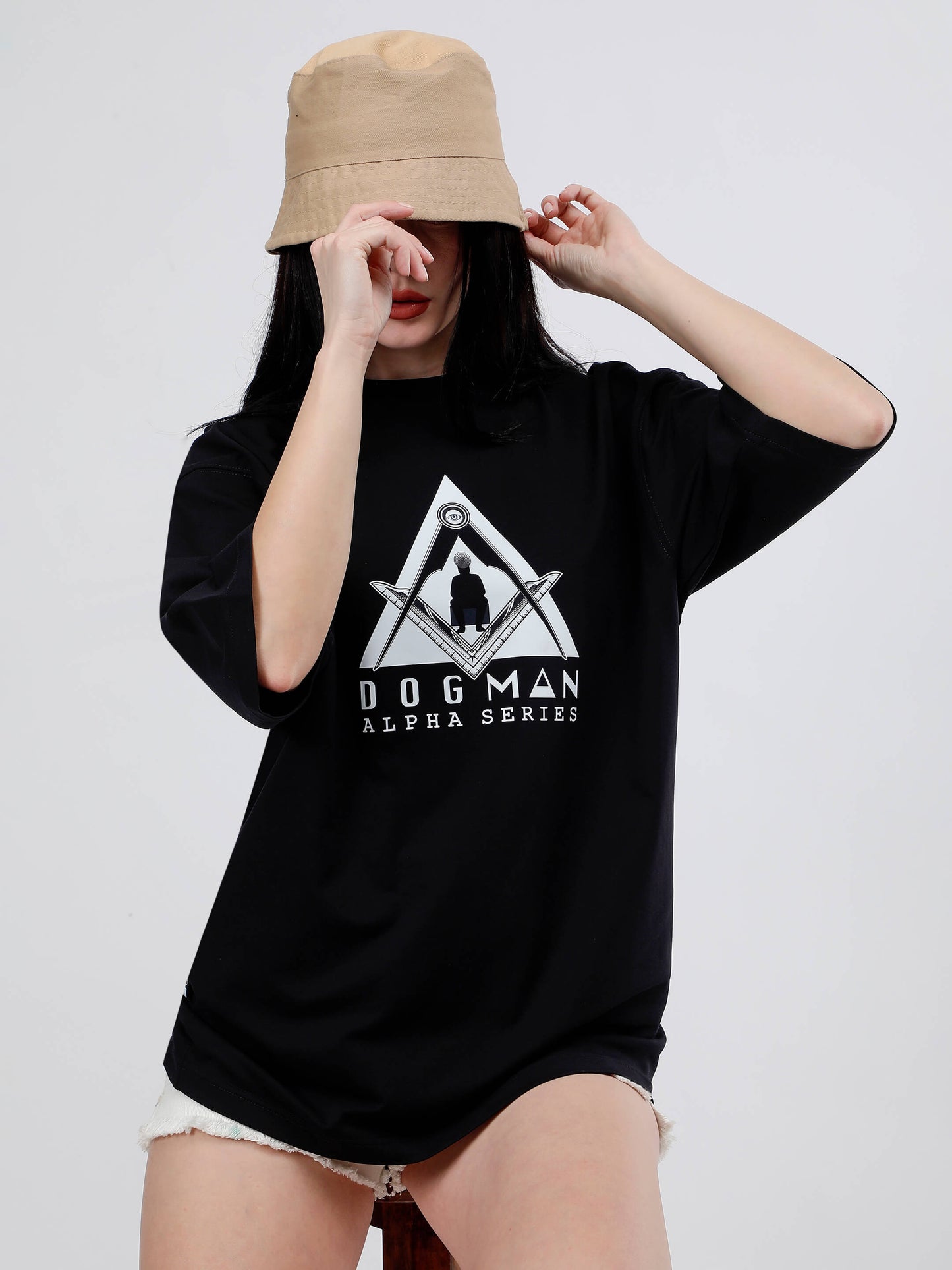 ALPHA SERIES(ATB04)-BLACK OVERSIZED UNISEX TSHIRT