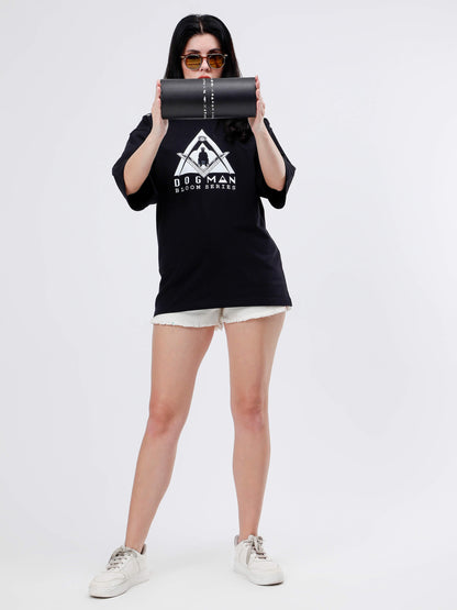 BLOOM SERIES(BTB05)-BLACK OVERSIZED UNISEX TSHIRT