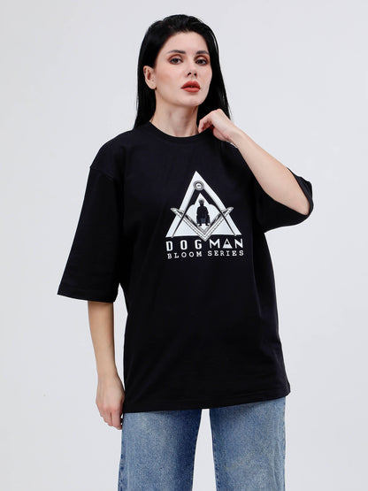 BLOOM SERIES(BTB03)-BLACK OVERSIZED UNISEX TSHIRT