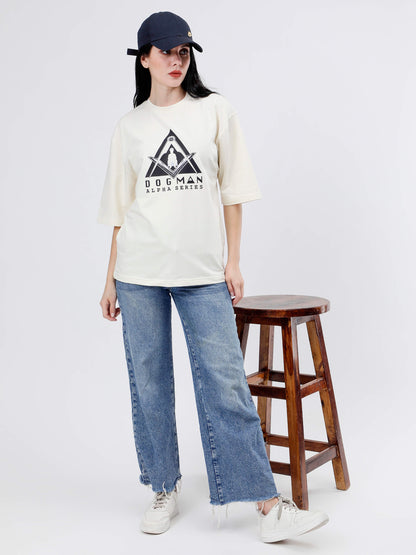 ALPHA SERIES(ATC08)-CREAM OVERSIZED UNISEX TSHIRT