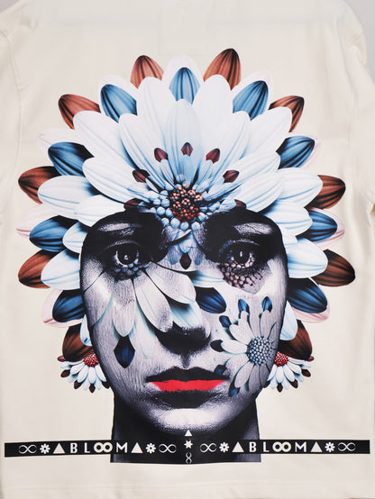 BLOOM SERIES(BTC06)-CREAM OVERSIZED UNISEX TSHIRT