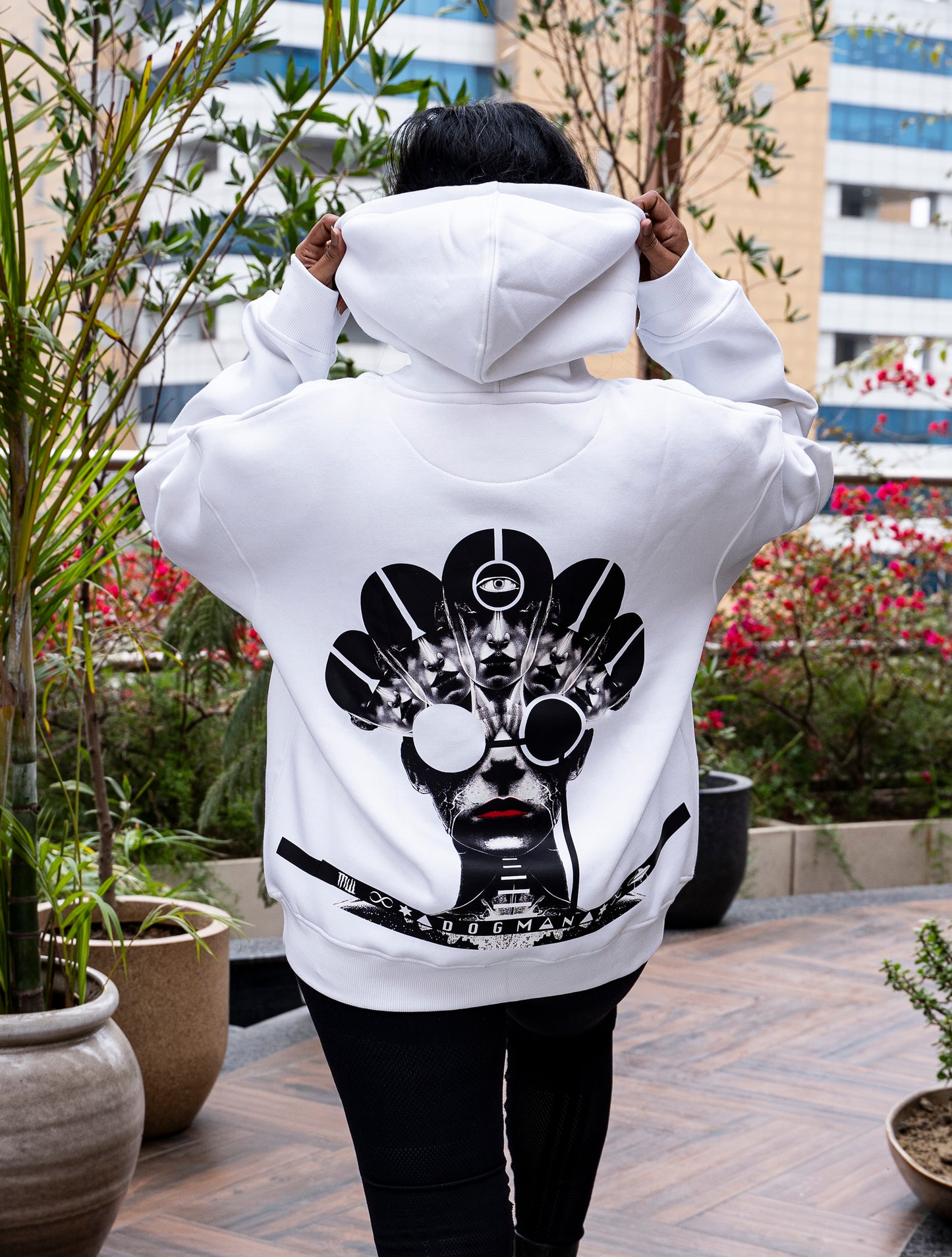 ALPHA SERIES(AHW06)-WHITE UNISEX HOODIE